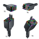 TRANSMETTEUR Bluetooth MP3 pour Voiture Charge Ultra Rapide 120W avec Câbles Rétractables, USB-C & Lightning