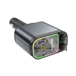 CHARGEUR de Voiture 4 en 1     120W Ultra Rapide avec 2 Câbles Rétractables & Lumière LED