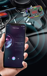 TRANSMETTEUR Bluetooth MP3 pour Voiture Charge Ultra Rapide 120W avec Câbles Rétractables, USB-C & Lightning